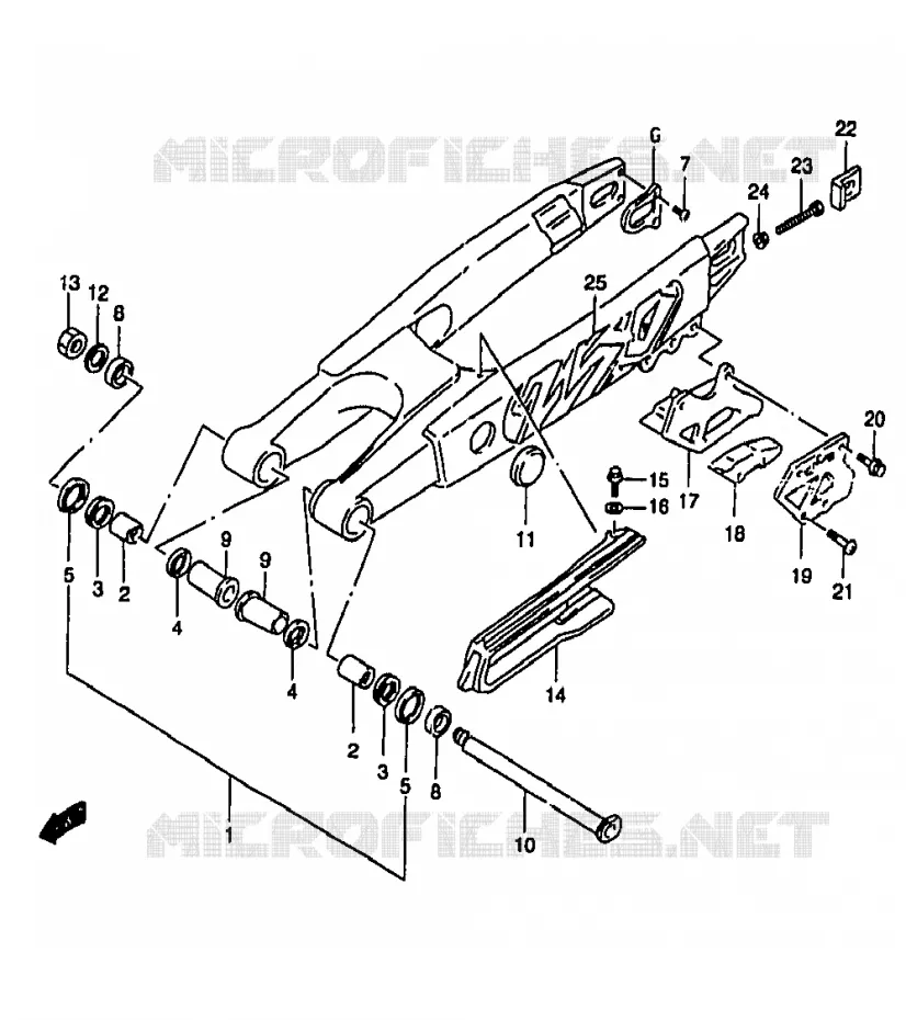 SWINGARM (MODELE T) Suzuki MOTO 250 RM 1996  RM250T(T/V/W/X/Y)