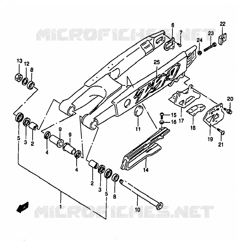 SWINGARM (MODELE V) Suzuki MOTO 250 RM 1998  RM250W(T/V/W/X/Y)