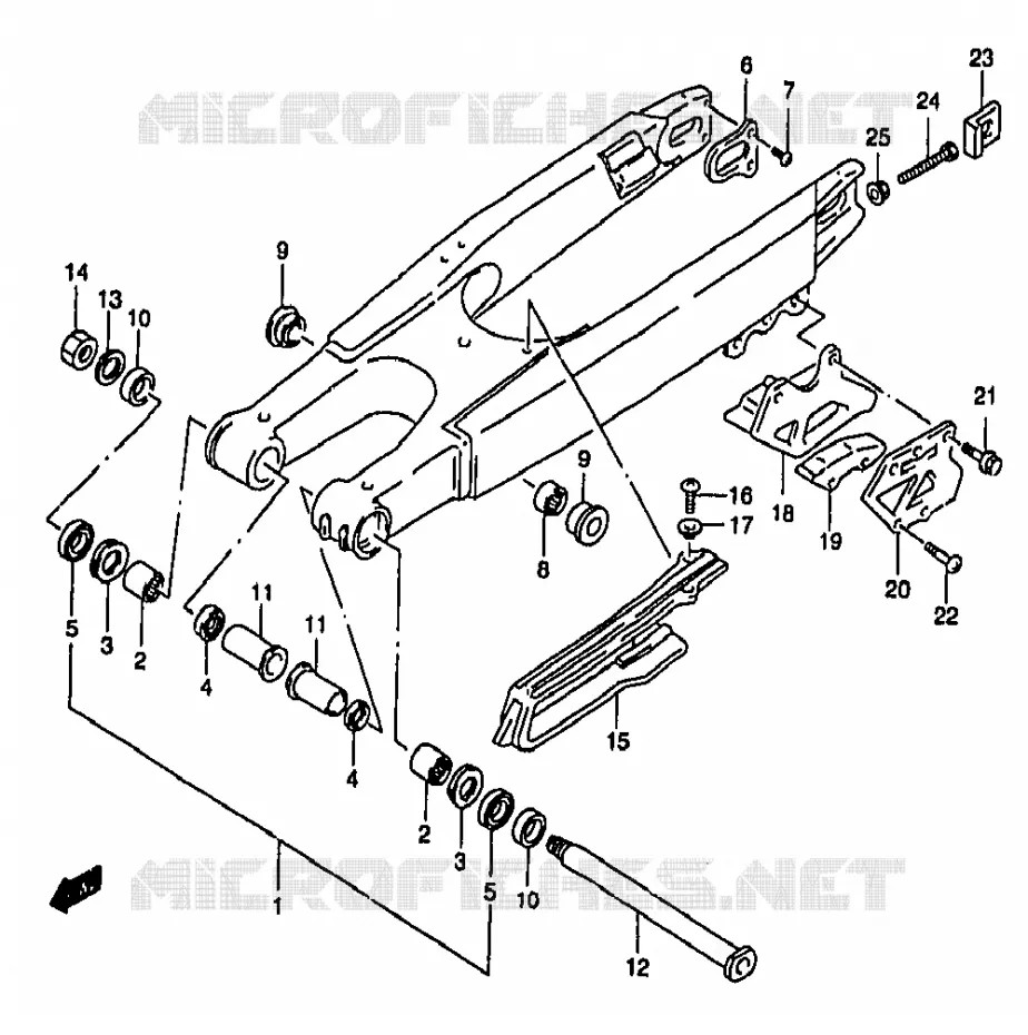 SWINGARM (MODELE W) Suzuki MOTO 250 RM 1999  RM250X(T/V/W/X/Y)