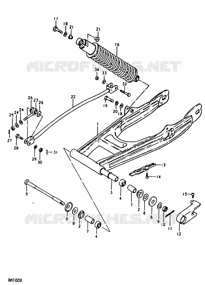 SWINGARM (RM100N) Suzuki MOTO 100 RM 1992  RM100N(N/T/X)