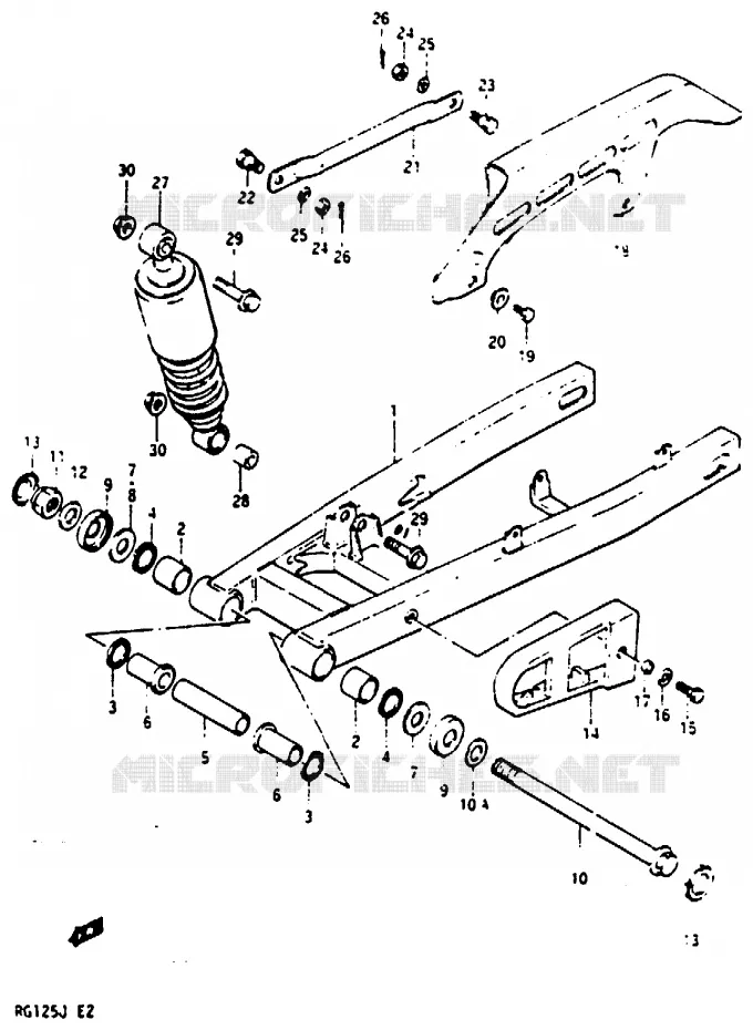 SWINGARM Suzuki MOTO 125 RG 1988  RG125BUJ(G/H/J)