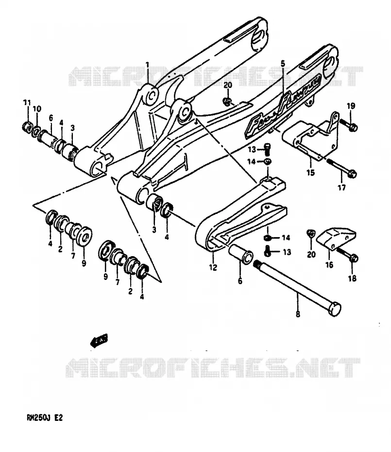 SWINGARM Suzuki MOTO 250 RM 1988  RM250J