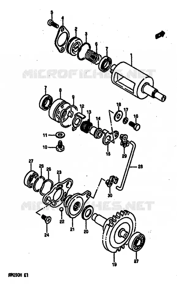 UITLAATKLEP (MODELE G) Suzuki MOTO 250 RM 1987  RM250H(G/H)