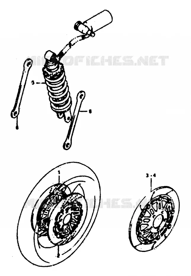 VOORDISC - ACHTER SCHOKDEMPER Suzuki MOTO 250 RG 1990  RGV250L