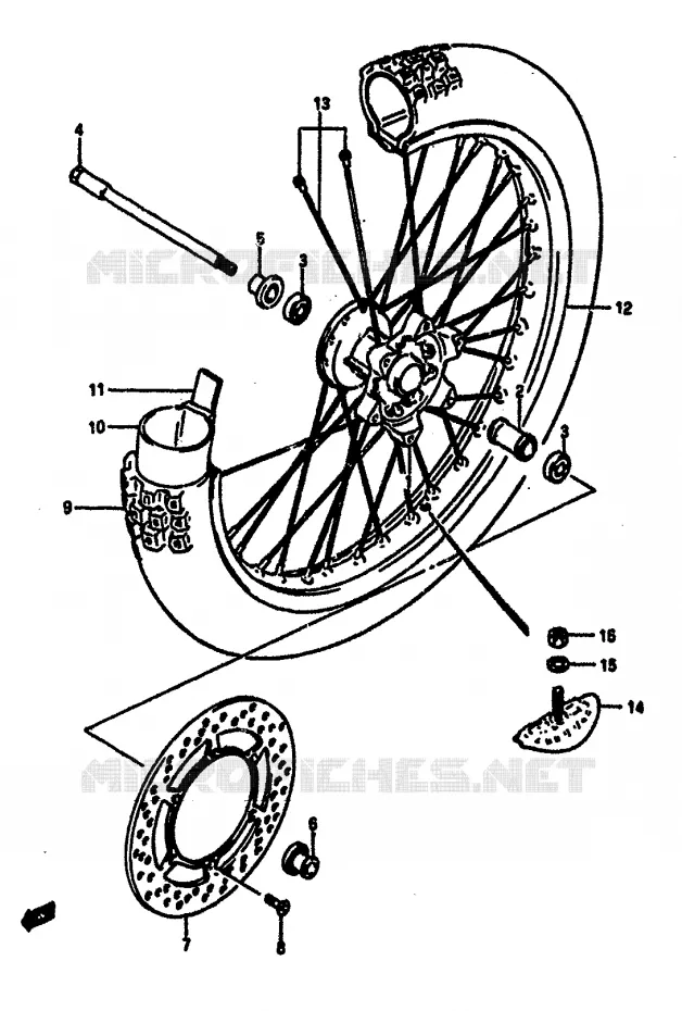VOORWIEL (MODELE F) Suzuki MOTO 125 RM 1984  RM125E(E/F)