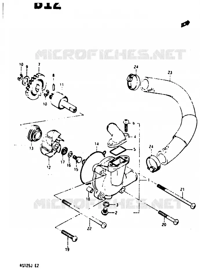 WATERPOMP Suzuki MOTO 125 RG 1987  RG125UCH(G/H/J)