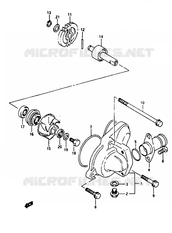 WATERPOMP Suzuki MOTO 125 RG 1992  RG125FUN(N/P/R)
