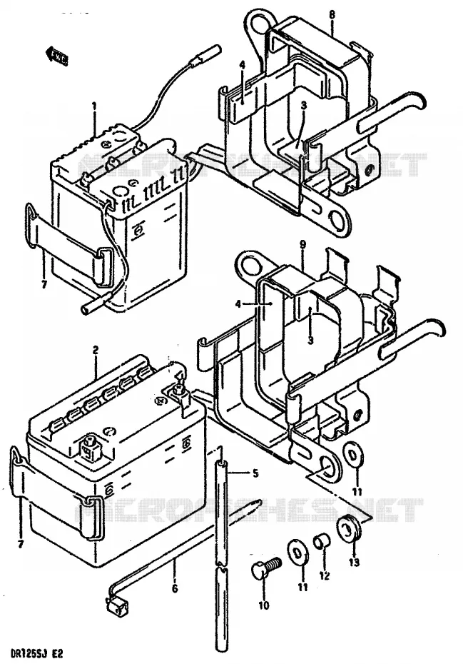 ACCU Suzuki MOTO 125 DR 1988  DR125SJ(F/H/J)