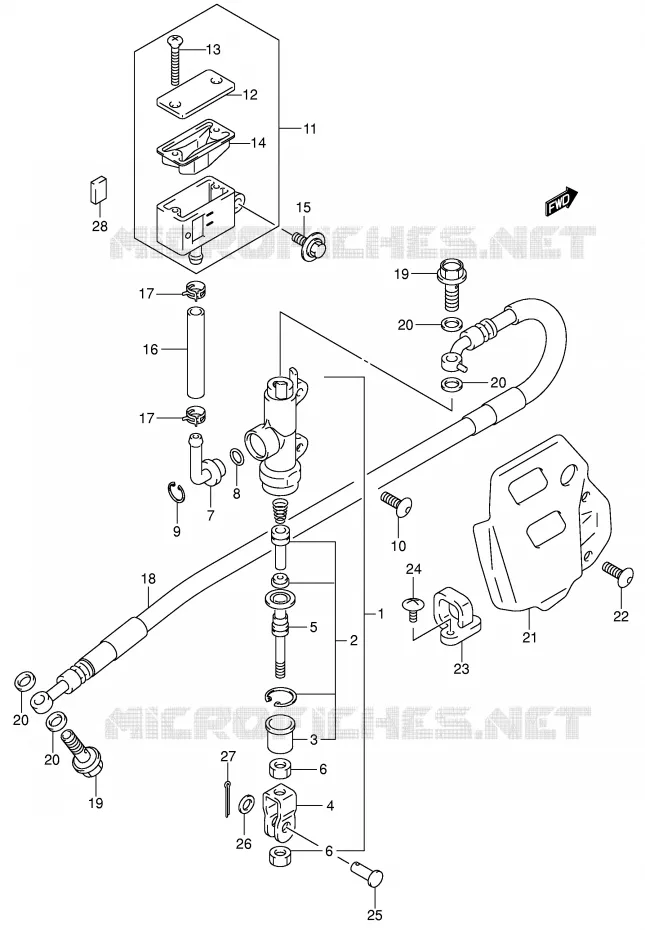 ACHTER HOOFDREMCILINDER Suzuki MOTO 400 DR-Z 2000  DR-Z400EY(E1)