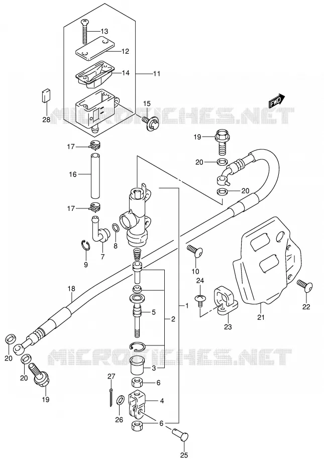 ACHTER HOOFDREMCILINDER Suzuki MOTO 400 DR-Z 2002  DR-Z400SK2(E3/E28)