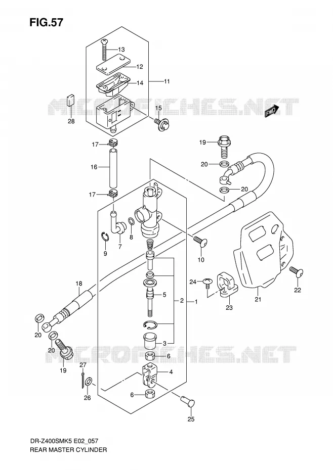 ACHTER HOOFDREMCILINDER Suzuki MOTO 400 DR-Z 2005  DR-Z400SMK5(E2)