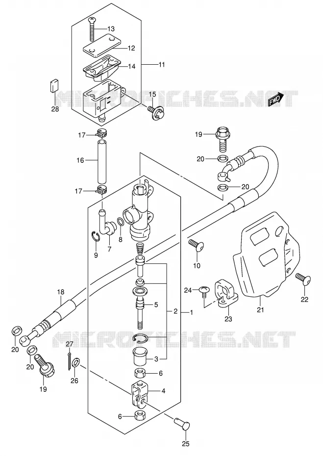 ACHTER HOOFDREMCILINDER Suzuki MOTO 400 DR-Z 2006  DR-Z400EK6(E3/E28)