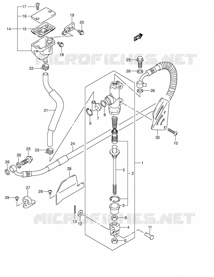 ACHTER HOOFDREMCILINDER Suzuki MOTO 650 V-STROM 2006  DL650K6(E2)