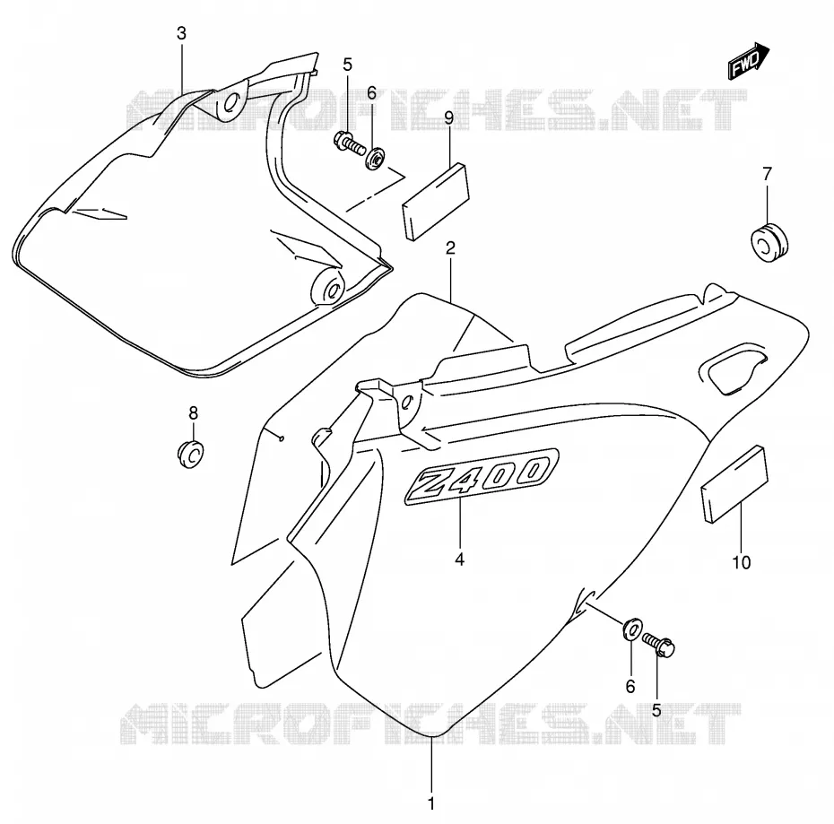 ACHTER KUIP  (MODELE K1) Suzuki MOTO 400 DR-Z 2002  DR-Z400SK2(E3/E28)
