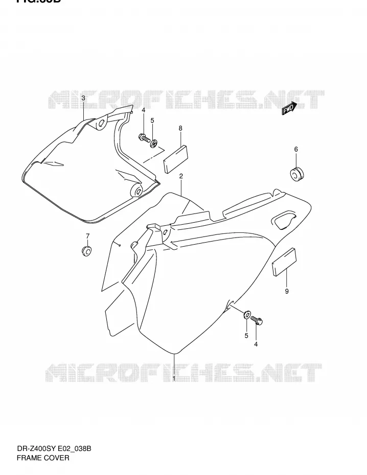 ACHTER KUIP  (MODELE K2) Suzuki MOTO 400 DR-Z 2004  DR-Z400SK4(E2)