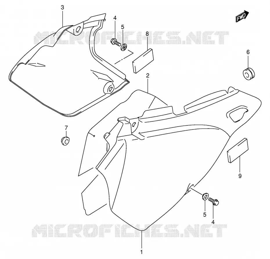 ACHTER KUIP  (MODELE K3/K4) Suzuki MOTO 400 DR-Z 2000  DR-Z400SY(E2)