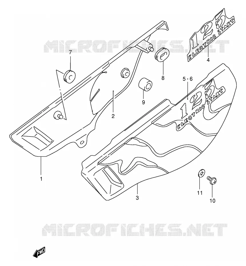 ACHTER KUIP  (MODELE X) Suzuki MOTO 125 DF 2000  DF125EY(E4)
