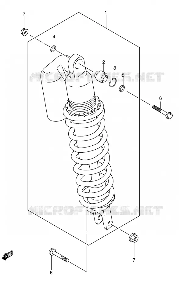ACHTER SCHOKDEMPER (DR-Z400EY/EK1/EK2/EK3/EK4 E24) Suzuki MOTO 400 DR-Z 2004  DR-Z400K4(E1)