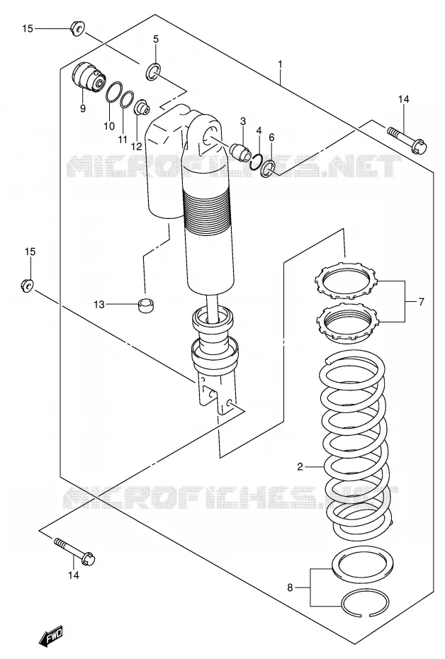 ACHTER SCHOKDEMPER (VOIR NOTE) Suzuki MOTO 400 DR-Z 2003  DR-Z400K3(E1)