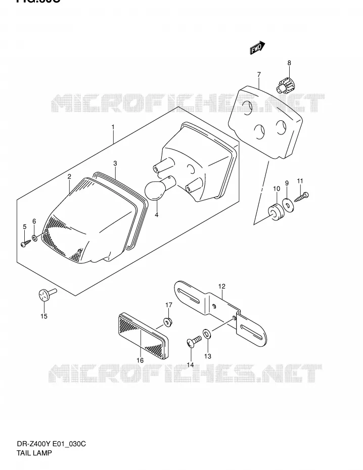 ACHTERLICHT (DR-Z400EY/EK1/EK2/EK3/EK4 E24) Suzuki MOTO 400 DR-Z 2004  DR-Z400K4(E1)