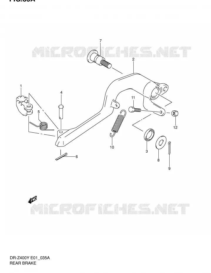 ACHTERREM (DR-Z400E E24) Suzuki MOTO 400 DR-Z 2004  DR-Z400K4(E1)