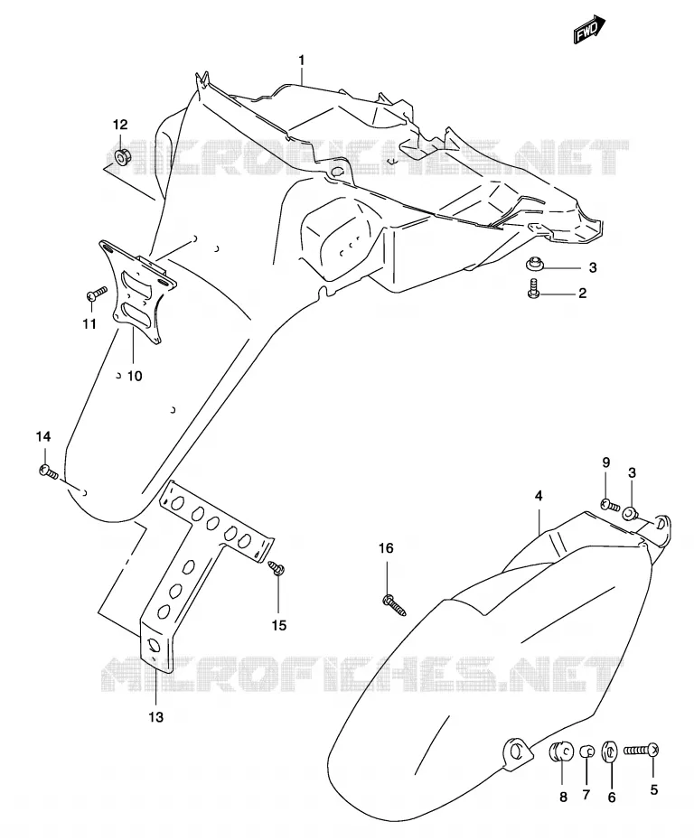 ACHTERSPATBORD (MODELE K1/K2) Suzuki SCOOTER 50 KATANA 2003  AY50SK3(P19)