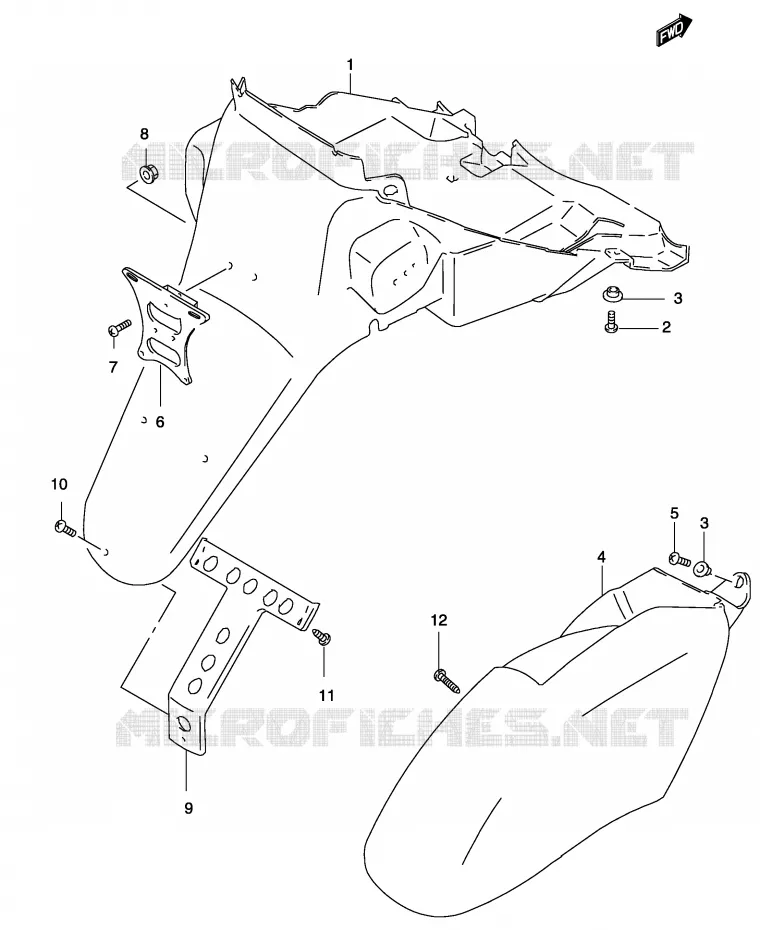 ACHTERSPATBORD (MODELE K3/K4) Suzuki SCOOTER 50 KATANA 2004  AY50K4(P19)