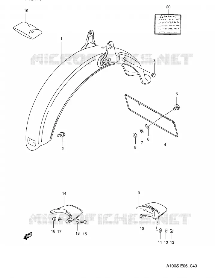 ACHTERSPATBORD Suzuki MOTO 100 A100 1994  A100R(E6)