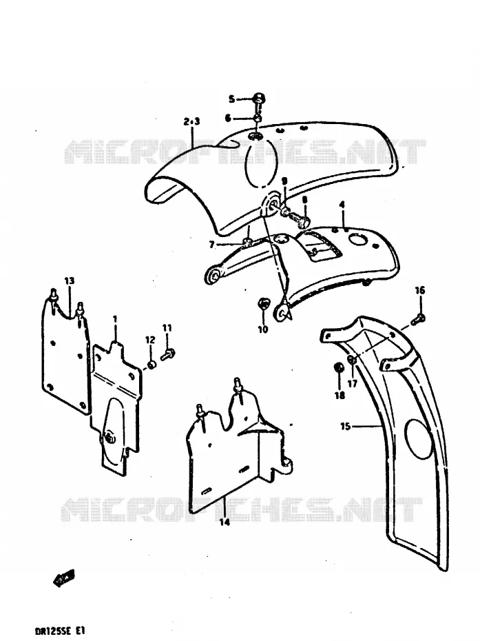 ACHTERSPATBORD Suzuki MOTO 125 DR 1984  DR125SE