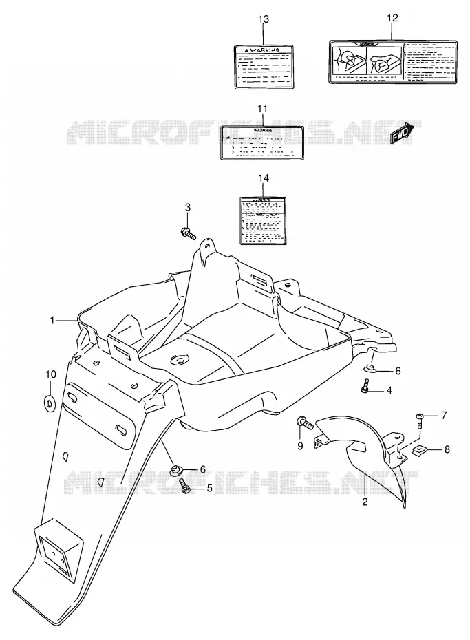 ACHTERSPATBORD Suzuki SCOOTER 100 ADDRESS 1999  AG100X(E71)