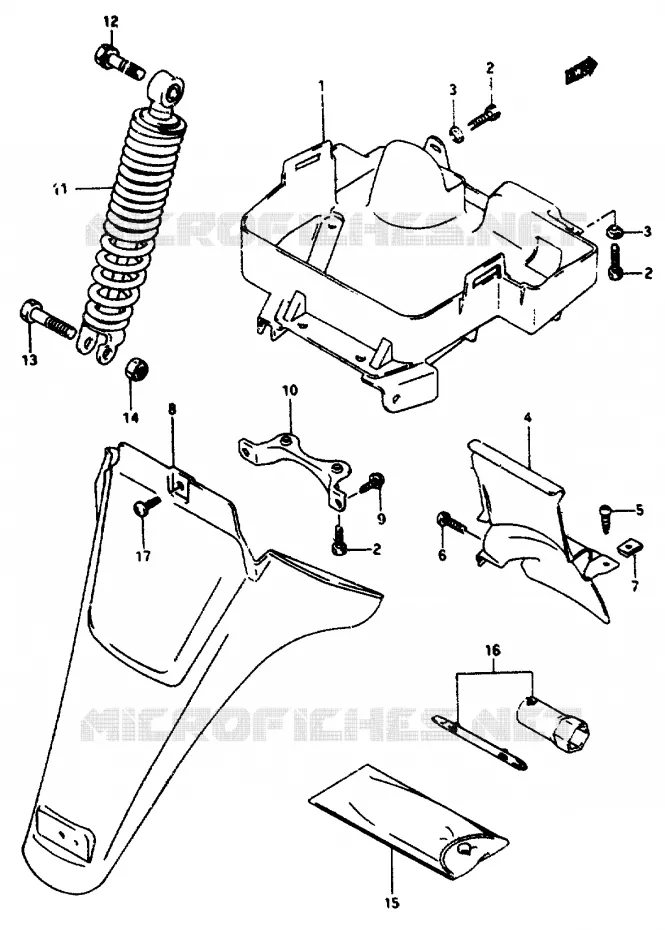 ACHTERSPATBORD Suzuki SCOOTER 50 AP 1994  AP50R(R/S/T)