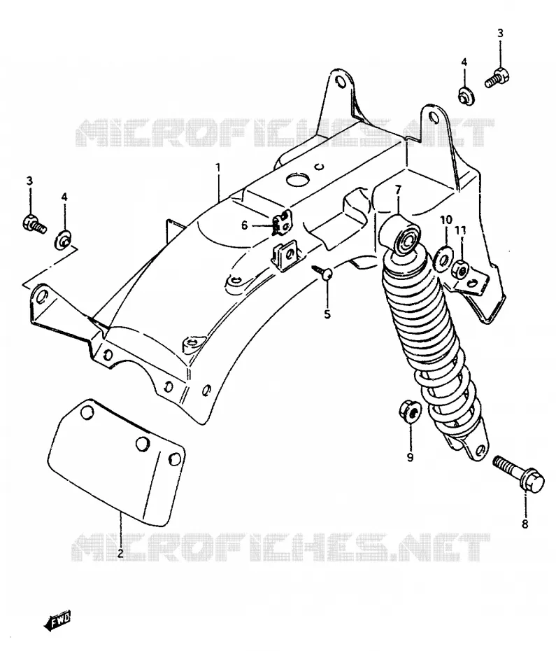 ACHTERSPATBORD Suzuki SCOOTER 50 CP 1991  CP50CHFM