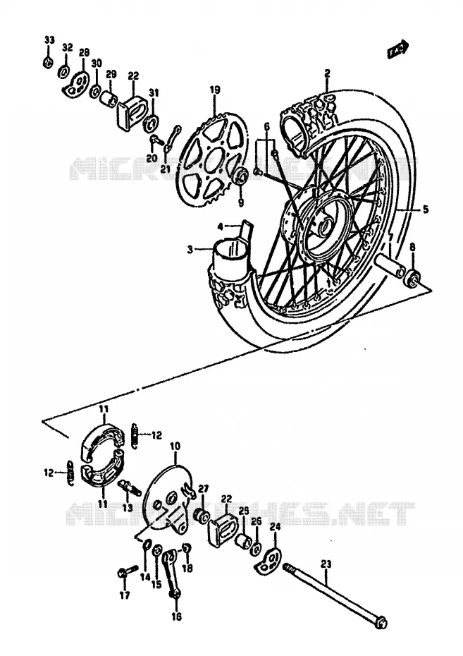 ACHTERWIEL Suzuki MOTO 125 DR 1987  DR125SH(F/H/J)