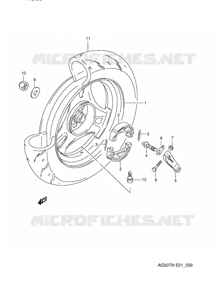 ACHTERWIEL Suzuki SCOOTER 50 ADDRESS 1992  AG50TN(E1)