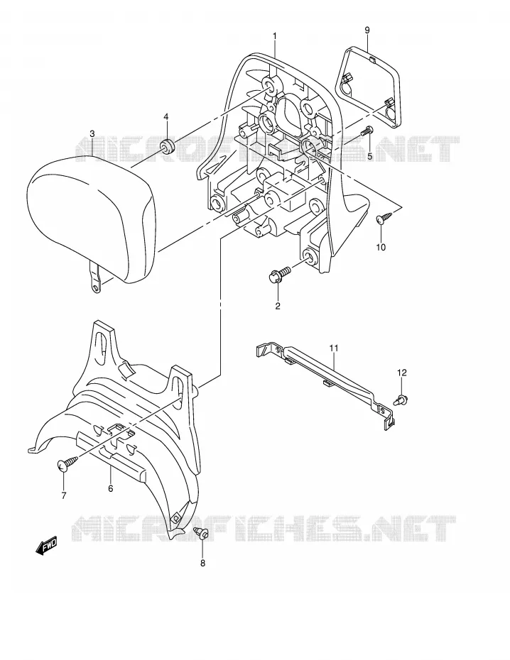 BACKREST (CENTER)(MODELE K4) Suzuki SCOOTER 400 BURGMAN 2006  AN400K6(E2)