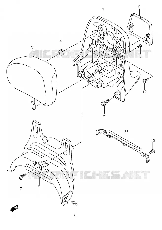 BACKREST (CENTER)(MODELE K5/K6) Suzuki SCOOTER 400 BURGMAN 2006  AN400SK6(E2)