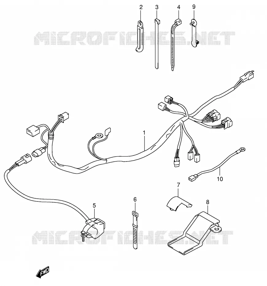 BEDRADING (DR-Z400Y/K1/K2/K3/K4) Suzuki MOTO 400 DR-Z 2001  DR-Z400EK1(E1)