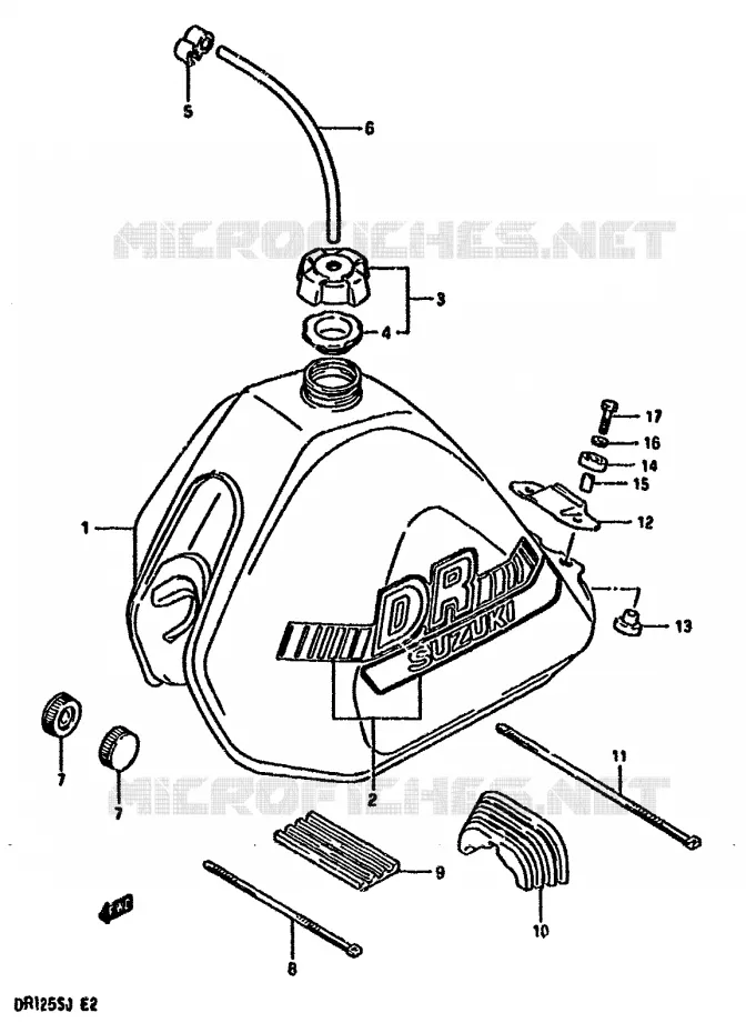 BENZINETANK (MODELE J) Suzuki MOTO 125 DR 1987  DR125SH(F/H/J)