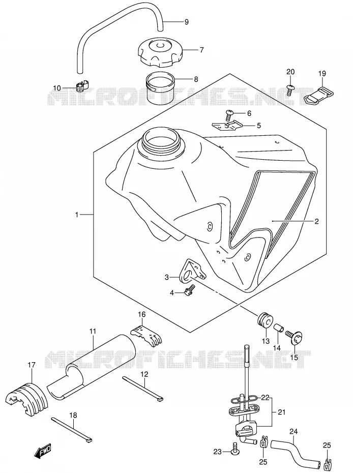 BENZINETANK (MODELE K1) Suzuki MOTO 400 DR-Z 2002  DR-Z400EK2(E1)