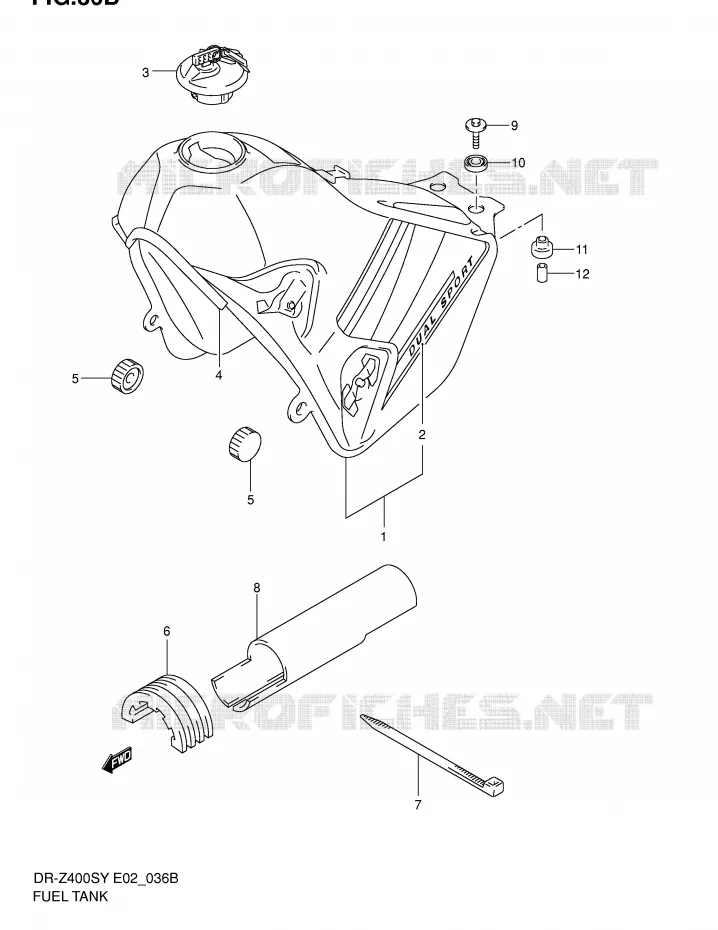 BENZINETANK (MODELE K2) Suzuki MOTO 400 DR-Z 2003  DR-Z400SK3(E2)