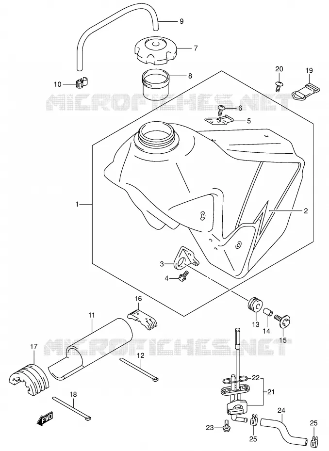BENZINETANK (MODELE K3) Suzuki MOTO 400 DR-Z 2002  DR-Z400K2(E1)