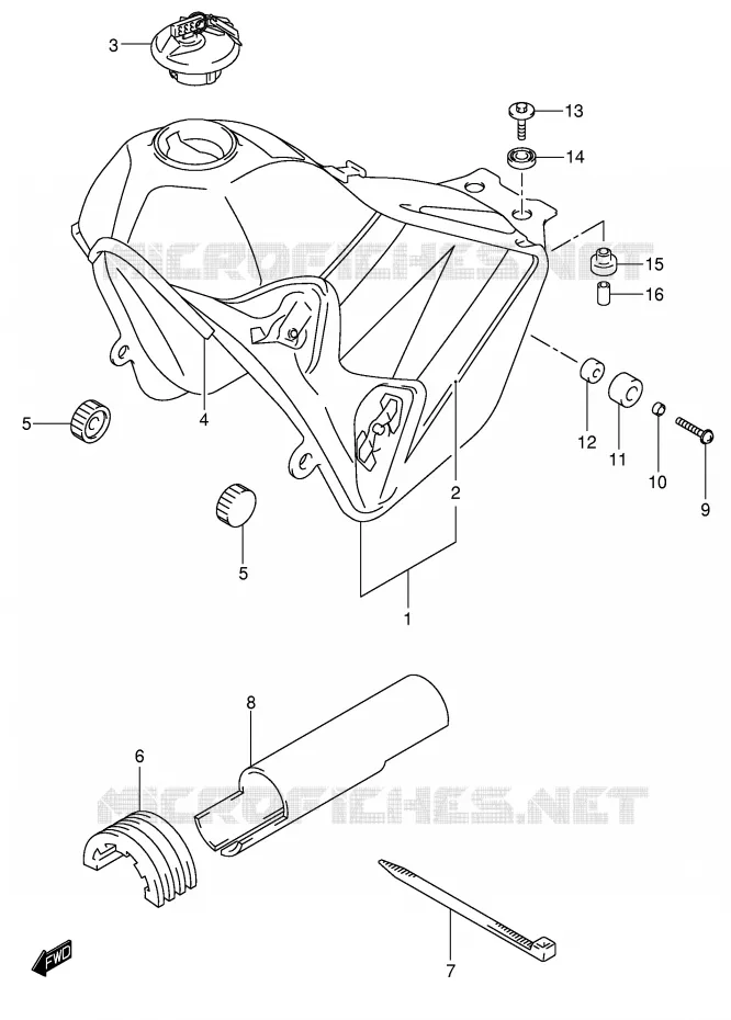 BENZINETANK (MODELE K4) Suzuki MOTO 400 DR-Z 2003  DR-Z400SK3(E3/E28)