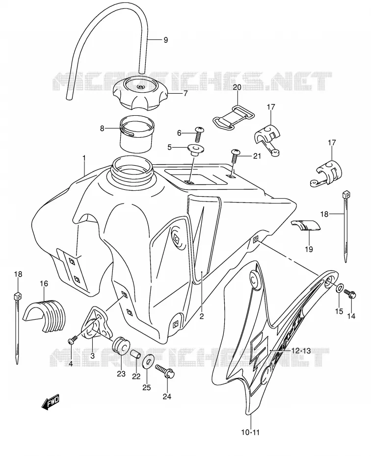 BENZINETANK (MODELE K5) Suzuki MOTO 125 DR-Z 2003  DR-Z125LK3(E3/E28)