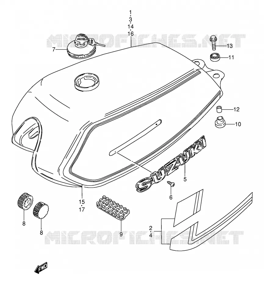BENZINETANK (MODELE R) Suzuki MOTO 100 AP 1996  AX100T(E94)