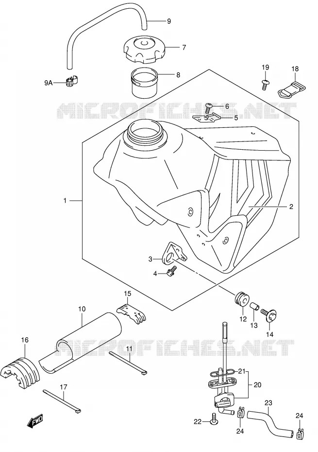 BENZINETANK (MODELE Y) Suzuki MOTO 400 DR-Z 2002  DR-Z400K2(E1)
