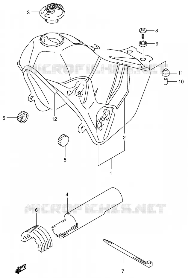 BENZINETANK (MODELE Y) Suzuki MOTO 400 DR-Z 2002  DR-Z400SK2(E2)