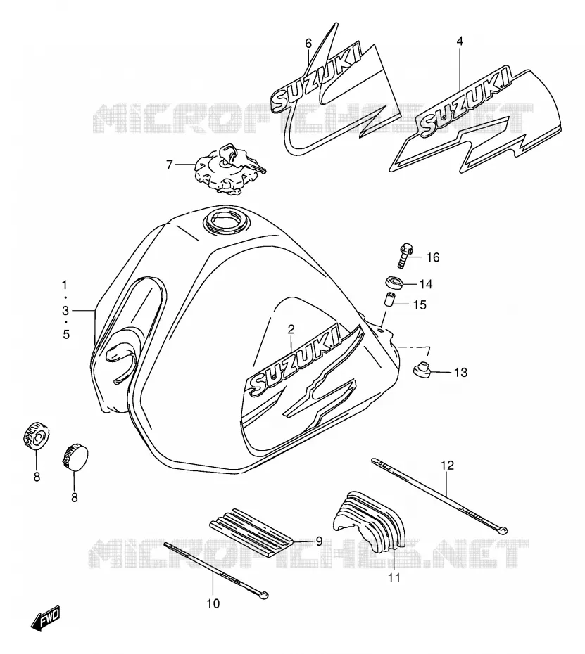 BENZINETANK Suzuki MOTO 200 DF 1999  DF200EX(E24)