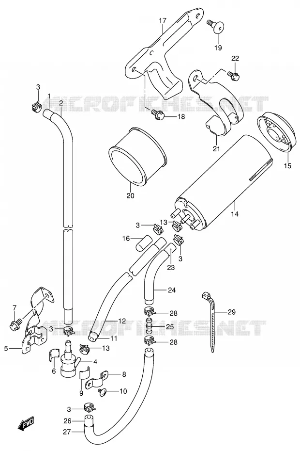 CANISTER (E33) Suzuki MOTO 400 DR-Z 2003  DR-Z400SK3(E3/E28)