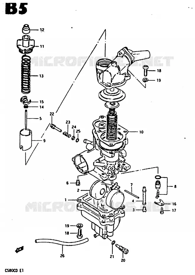 CARBURATOR (E2, E17, E22) Suzuki SCOOTER 80 CS 1983  CS80CD
