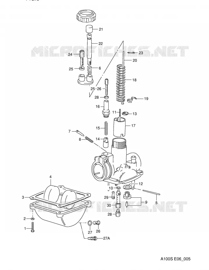 CARBURATOR (E6,P6) Suzuki MOTO 100 A100 1995  A100S(E6)
